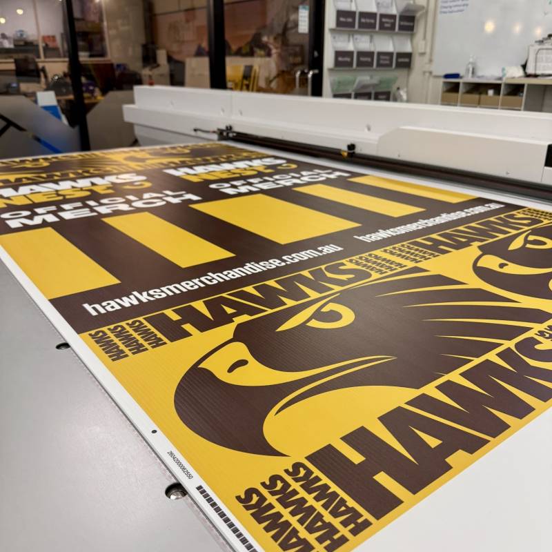 Hawks corflute signage