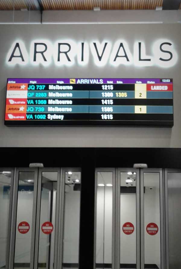 Launceston Airport - Arrivals Sign Illuminated Led