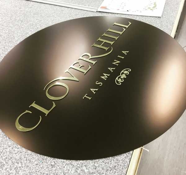 Clover Hill Laser Cut Sign Gold Chrome