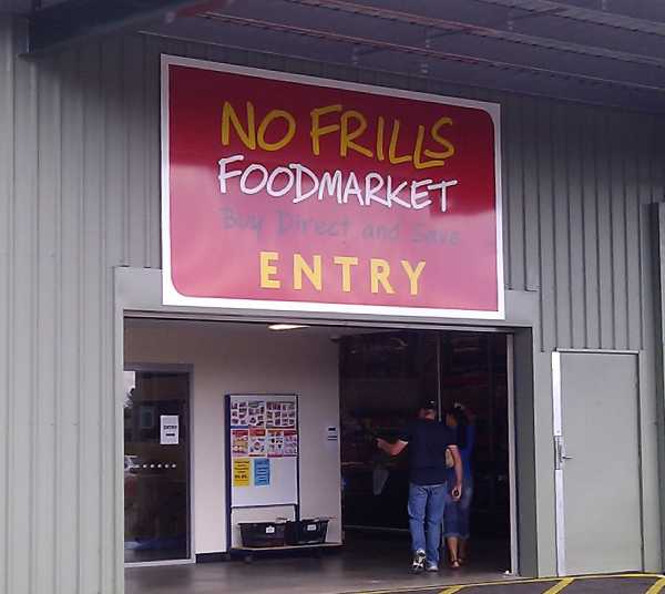 No Frills Launceston Vinyl Building Sign