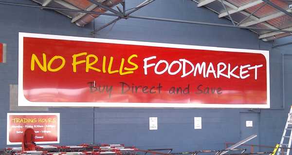 No Frills Wall Sign