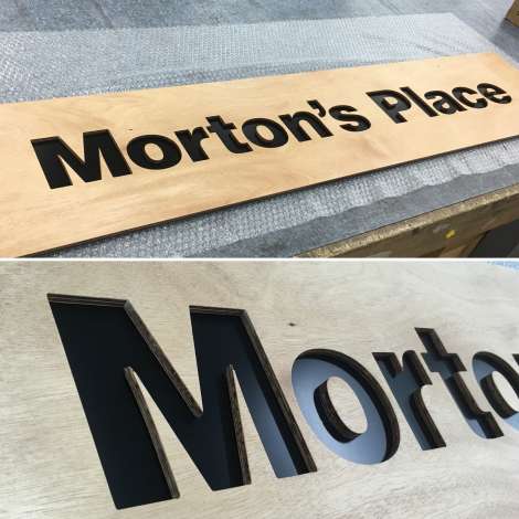 Mortons Place Timber Sign Router Cut Sign