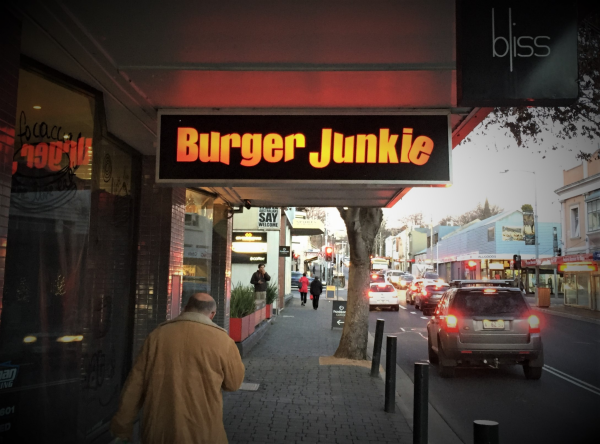 Burger Junkie Shop Sign Lightbox