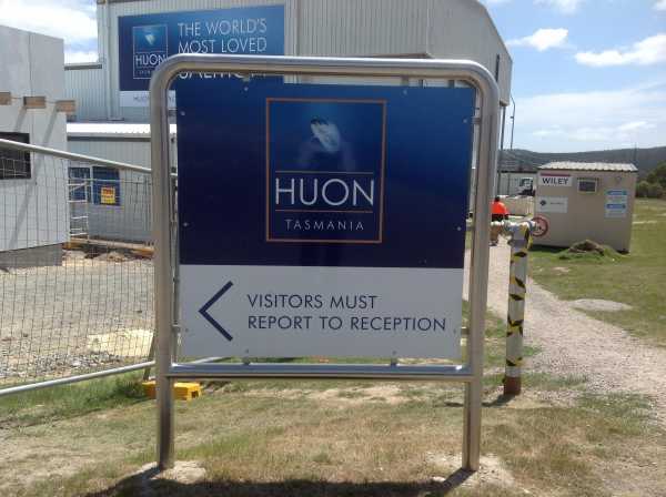 Huon Aquaculture Visitor Sign
