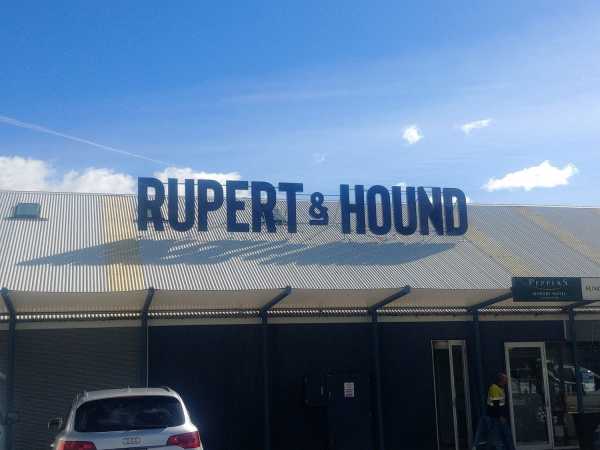 Rupert and Hound illuminated roof sign