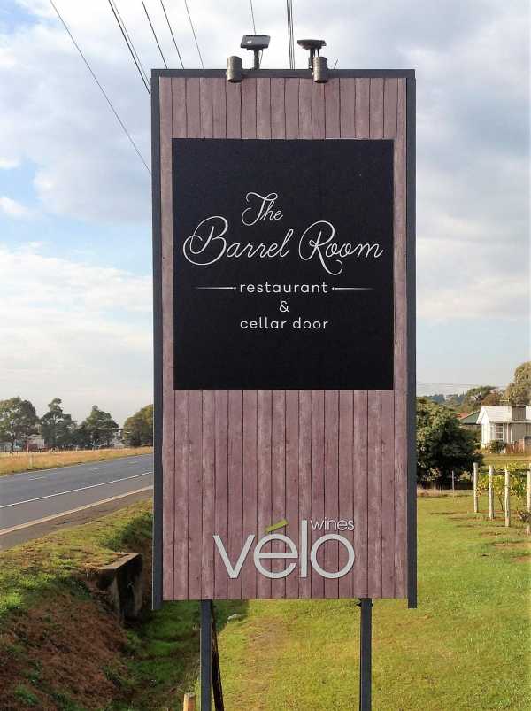 Velo Winery Entry Sign