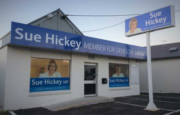 Sue Hickey Office Signage Building Signs Window Graphics