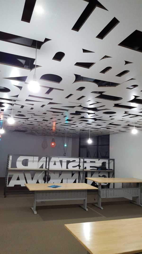 Office graphics router cut ceiling graphicss Xanita X Board