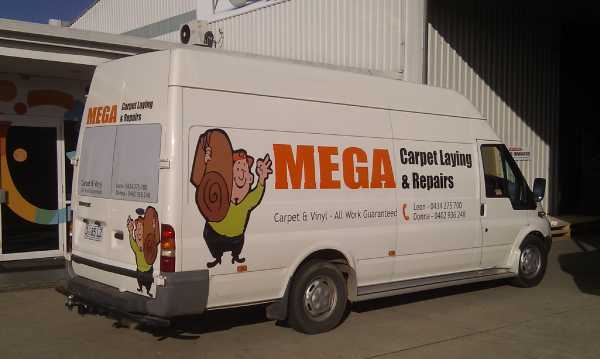 Mega Carpet Laying and Repairs - Vehicle Signage, Launceston
