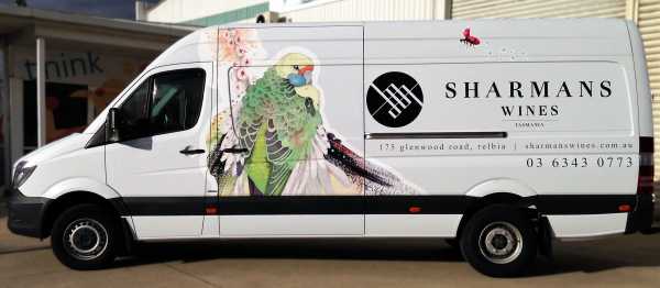Sharmans Wines Van Wrap Van Signage