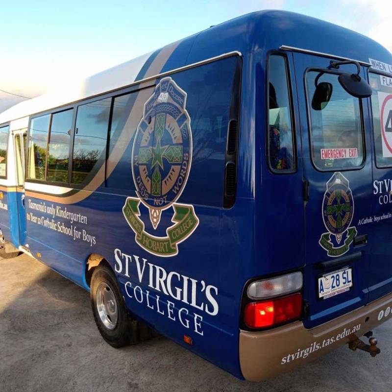 St Virgils College - Bus Wrap by Think Big Hobart