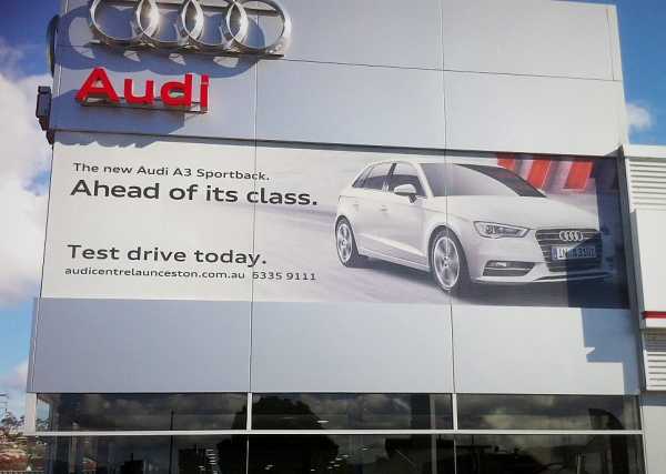 Audi Window Graphics One Way Vision Showroom Signage Copy